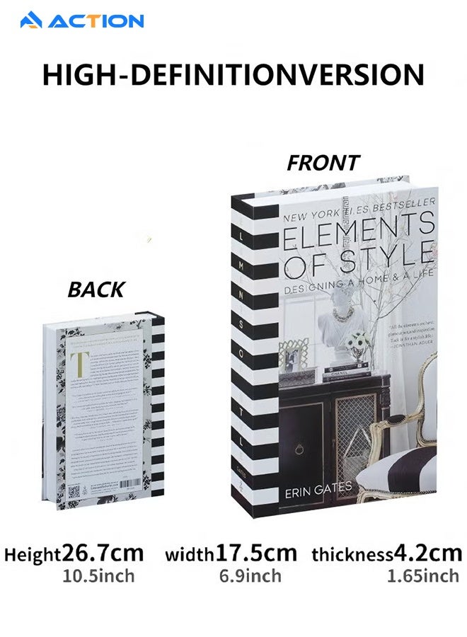ACTION 3-Pack Decorative Hardcover Fake Books for Home Decor – Stylish Modern Stacked Books for Coffee Table, Living Room & Shelf Display - Image 3